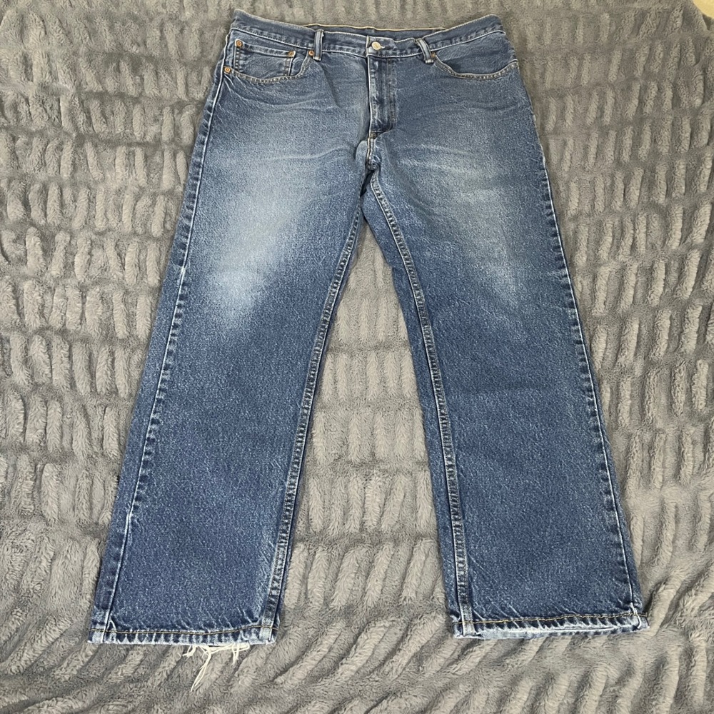 Levi Strauss 505 Mens Jeans W38 L30 Blue Denim Straight Fit Cotton